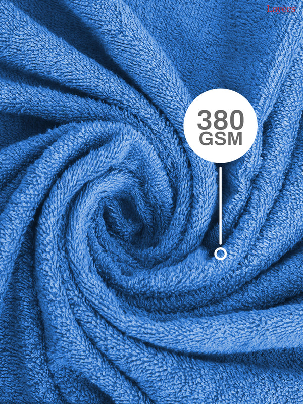 100% Cotton Towel Combo, 380 GSM Blue, Everfresh (1 Bath Towel, 1 Hand Towel & 1 Face Towel)