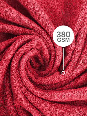 100% Cotton Towel Combo, 380 GSM Red, Everfresh (1 Bath Towel, 1 Hand Towel & 1 Face Towel)