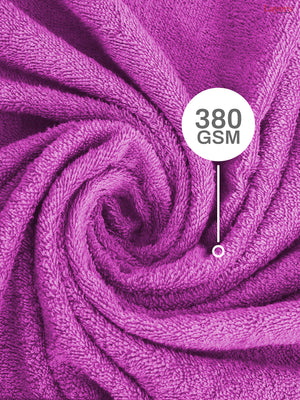 100% Cotton Towel Combo, 380 GSM Purple, Everfresh (1 Bath Towel, 1 Hand Towel & 1 Face Towel)