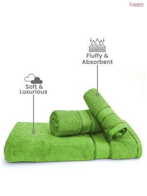 100% Cotton Towel Combo, 380 GSM, Everfresh Collection (1 Bath Towel, 1 Hand Towel, 1 Face Towel)