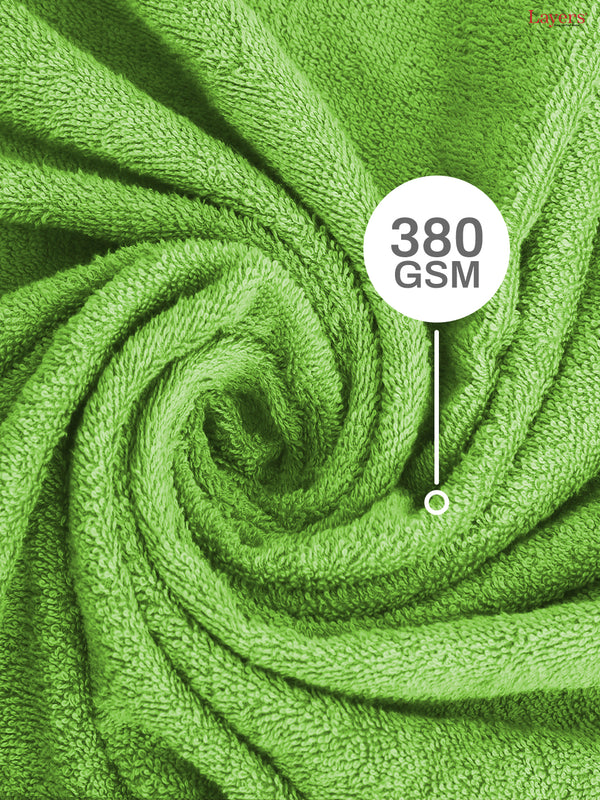 100% Cotton Towel Combo, 380 GSM Green, Everfresh (1 Bath Towel, 1 Hand Towel & 1 Face Towel)