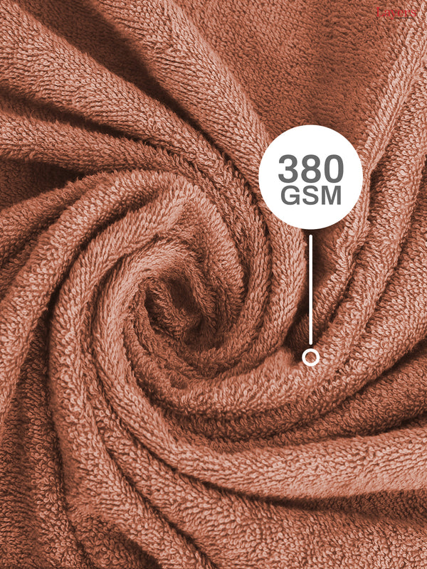 100% Cotton Towel Combo, 380 GSM Brown, Everfresh (1 Bath Towel, 1 Hand Towel & 1 Face Towel)