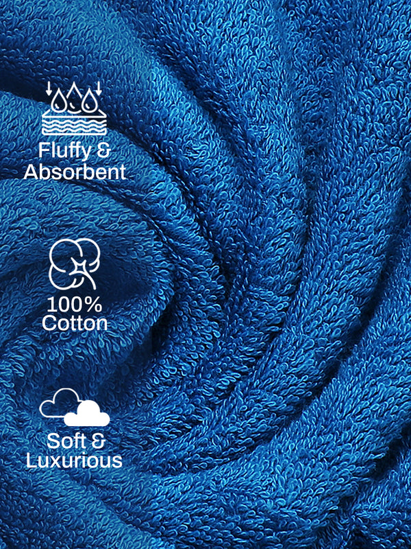 100% Cotton Bath Towel, 450 GSM, Pack of 1, Aqua Plush Collection