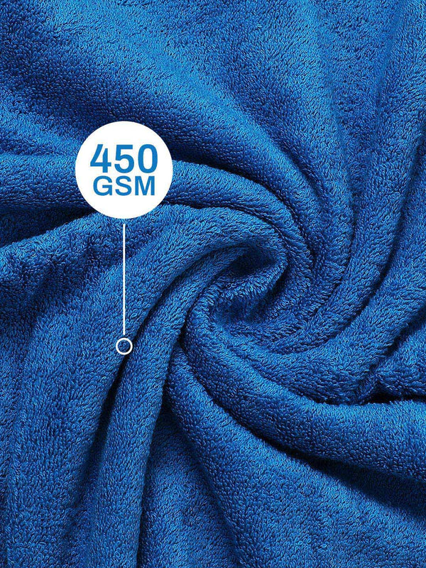 100% Cotton Bath Towel, 450 GSM, Pack of 1, Aqua Plush Collection