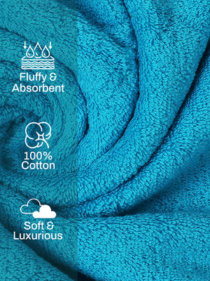 100% Cotton Bath Towel, 450 GSM, Pack of 1, Aqua Plush Collection