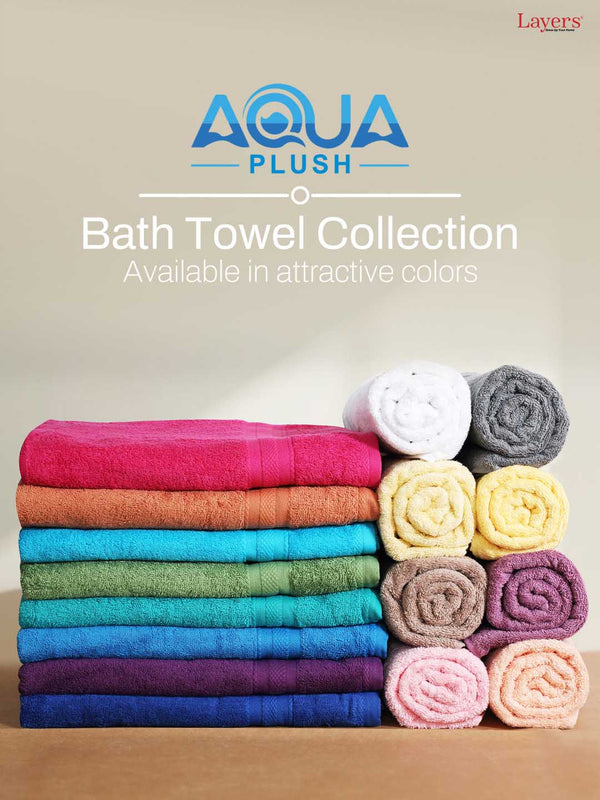 100% Cotton Bath Towel, 450 GSM, Pack of 1, Aqua Plush Collection
