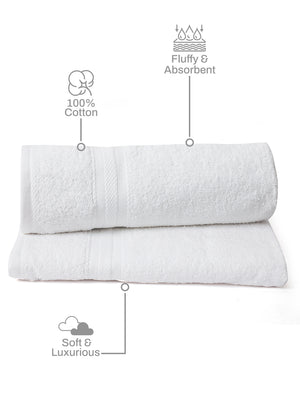 100% Cotton Bath Towel, 450 GSM, Pack of 2, Aqua Plush Collection