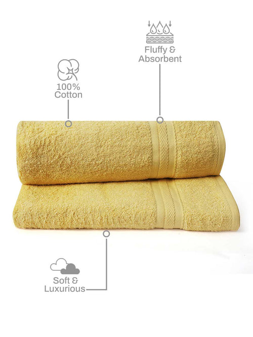 100% Cotton Bath Towel, 450 GSM, Pack of 2, Aqua Plush Collection