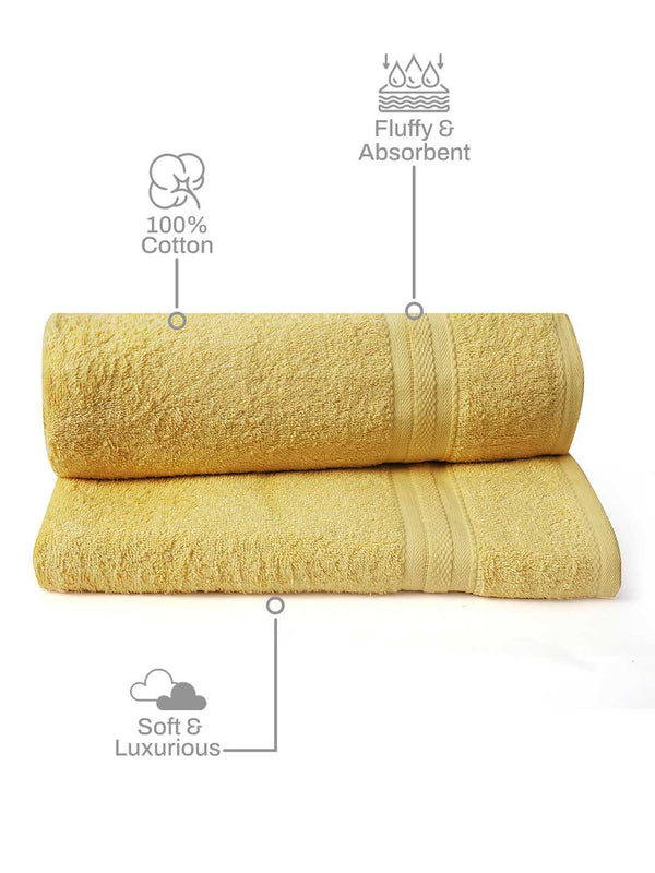 100% Cotton Bath Towel, 450 GSM, Pack of 2, Aqua Plush Collection