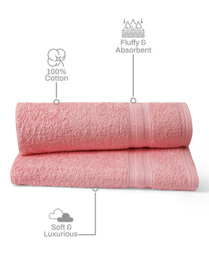 100% Cotton Bath Towel, 450 GSM, Pack of 2, Aqua Plush Collection