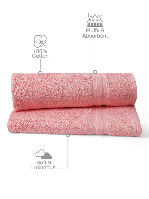 100% Cotton Bath Towel, 450 GSM, Pack of 2, Aqua Plush Collection