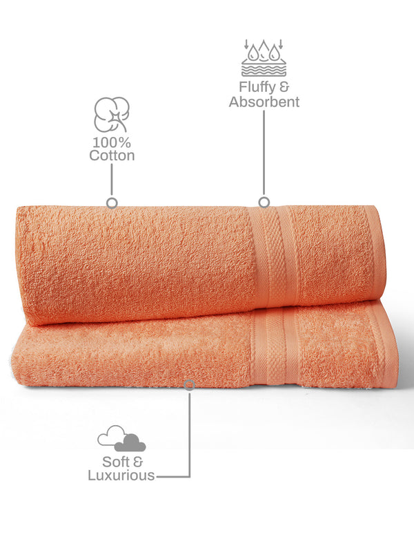 100% Cotton Bath Towel, 450 GSM, Pack of 2, Aqua Plush Collection