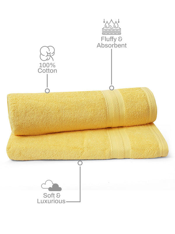 100% Cotton Bath Towel, 450 GSM, Pack of 2, Aqua Plush Collection