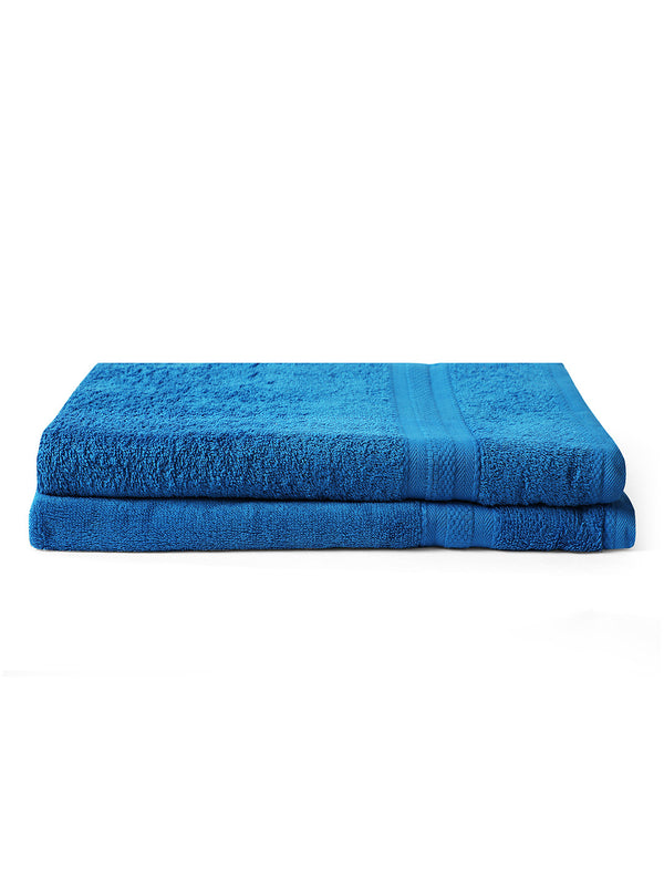 100% Cotton Bath Towel, 450 GSM, Pack of 2, Aqua Plush Collection