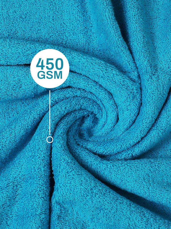 100% Cotton Bath Towel, 450 GSM, Pack of 2, Aqua Plush Collection