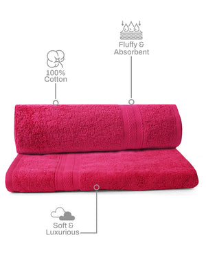 100% Cotton Bath Towel, 450 GSM, Pack of 2, Aqua Plush Collection