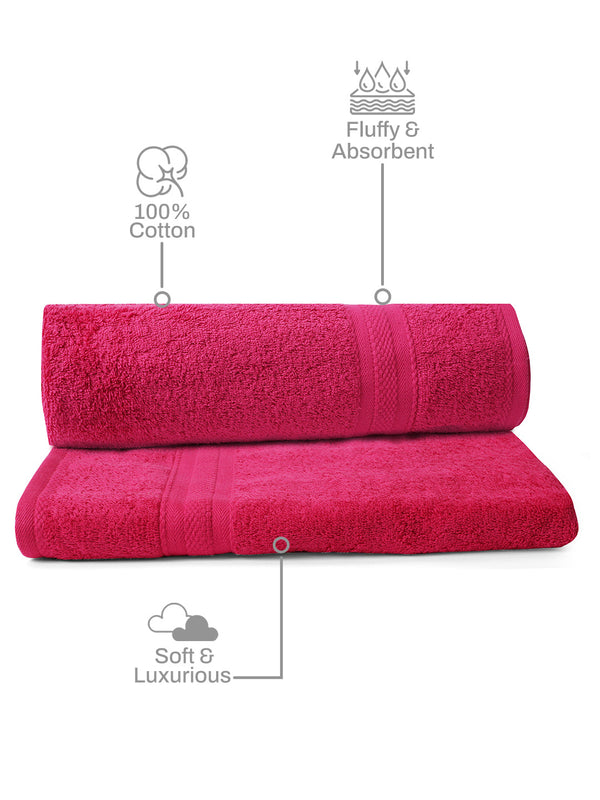 100% Cotton Bath Towel, 450 GSM, Pack of 2, Aqua Plush Collection