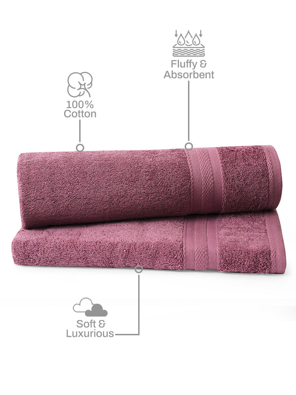 100% Cotton Bath Towel, 450 GSM, Pack of 2, Aqua Plush Collection