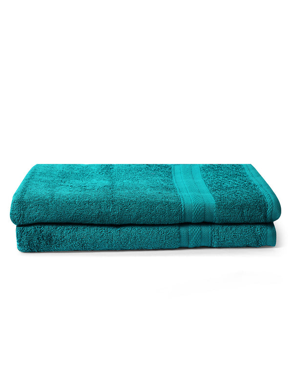 100% Cotton Bath Towel, 450 GSM, Pack of 2, Aqua Plush Collection