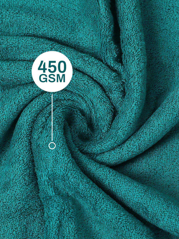 100% Cotton Bath Towel, 450 GSM, Pack of 2, Aqua Plush Collection