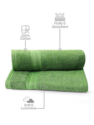 100% Cotton Bath Towel, 450 GSM, Pack of 2, Aqua Plush Collection