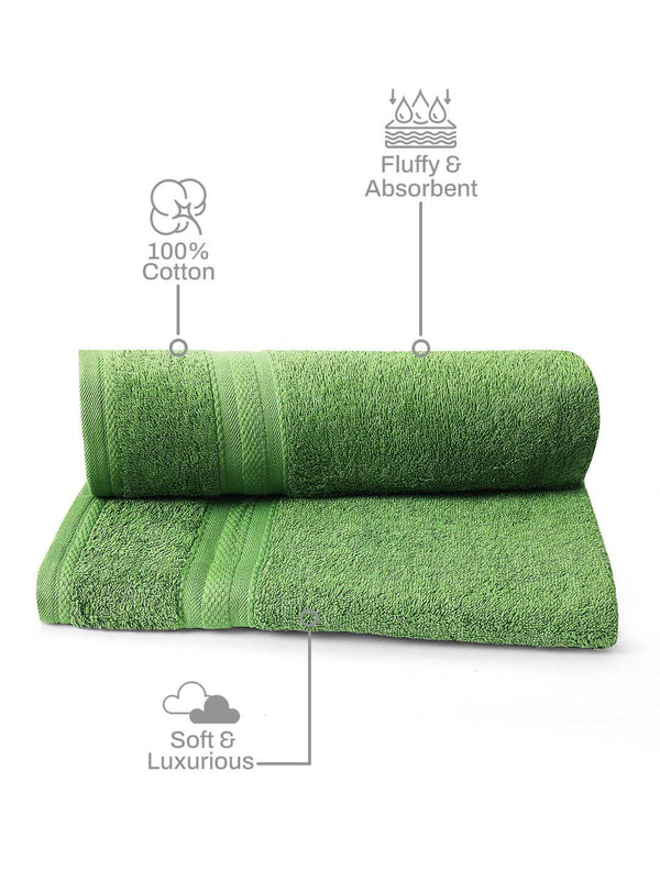 100% Cotton Bath Towel, 450 GSM, Pack of 2, Aqua Plush Collection
