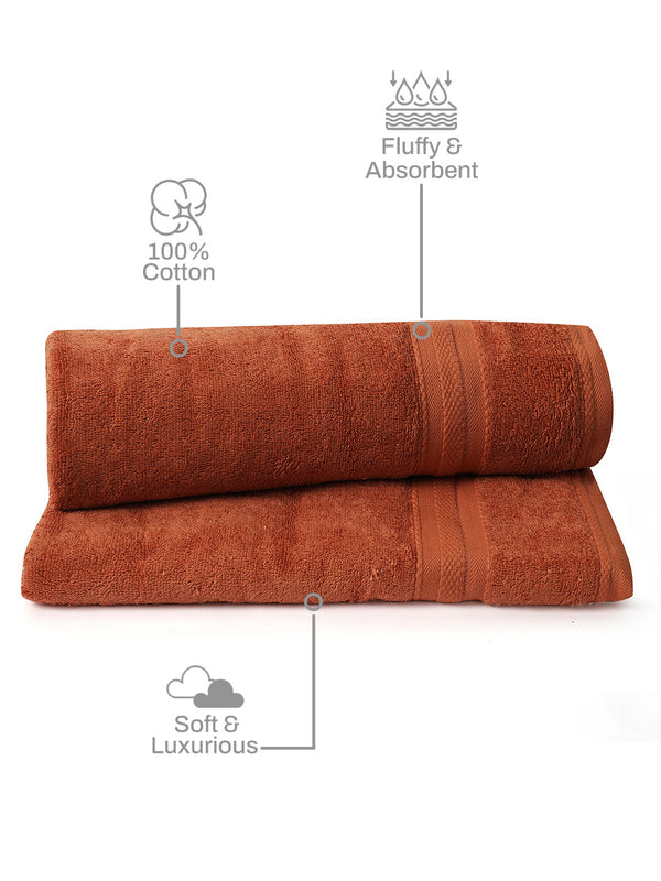 100% Cotton Bath Towel, 450 GSM, Pack of 2, Aqua Plush Collection
