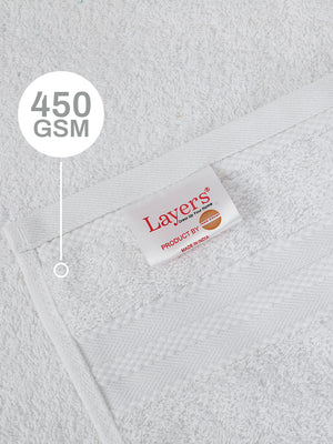 100% Cotton Hand Towel, 450 GSM, Pack of 2, Aqua Plush Collection
