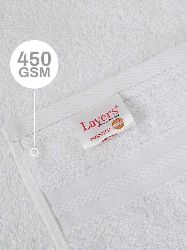 100% Cotton Hand Towel, 450 GSM, Pack of 2, Aqua Plush Collection