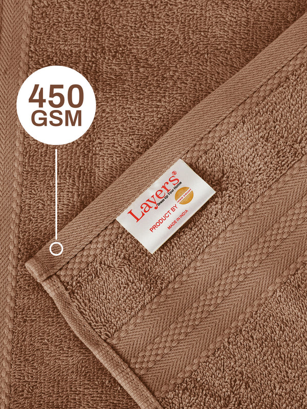100% Cotton Hand Towel, 450 GSM, Pack of 2, Aqua Plush Collection