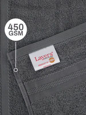 100% Cotton Hand Towel, 450 GSM, Pack of 2, Aqua Plush Collection