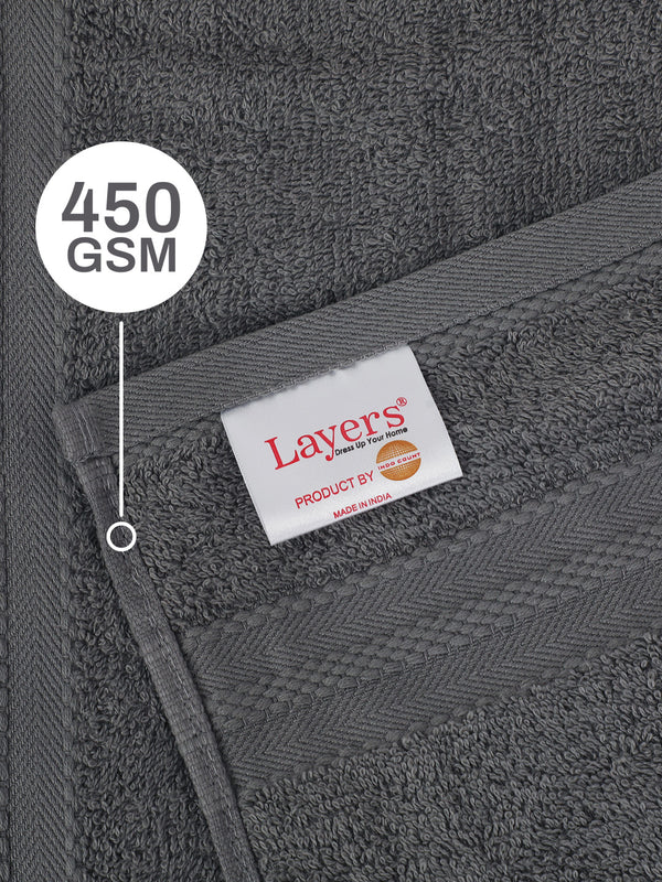 100% Cotton Hand Towel, 450 GSM, Pack of 2, Aqua Plush Collection
