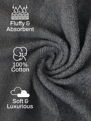 100% Cotton Hand Towel, 450 GSM, Pack of 2, Aqua Plush Collection