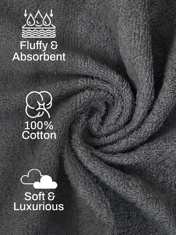 100% Cotton Hand Towel, 450 GSM, Pack of 2, Aqua Plush Collection