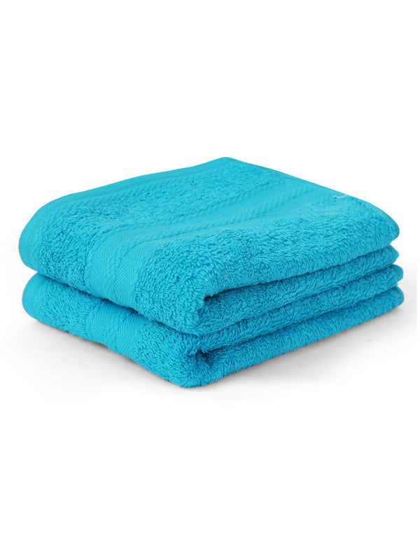 100% Cotton Hand Towel, 450 GSM, Pack of 2, Aqua Plush Collection