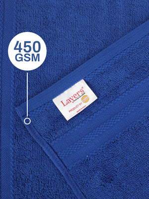 100% Cotton Hand Towel, 450 GSM, Pack of 2, Aqua Plush Collection