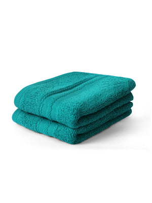 100% Cotton Hand Towel, 450 GSM, Pack of 2, Aqua Plush Collection