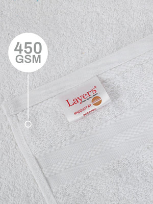 100% Cotton Hand Towel, 450 GSM, Pack of 4, Aqua Plush Collection