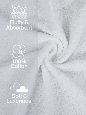 100% Cotton Hand Towel, 450 GSM, Pack of 4, Aqua Plush Collection