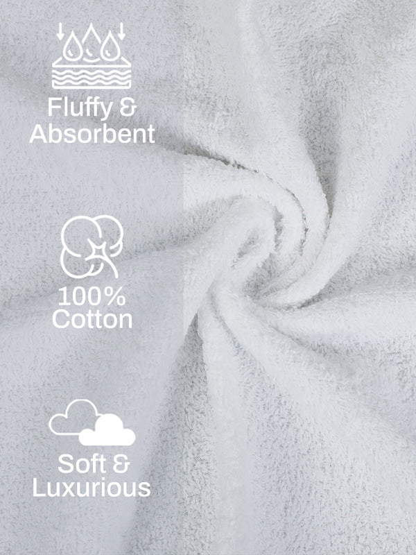 100% Cotton Hand Towel, 450 GSM, Pack of 4, Aqua Plush Collection