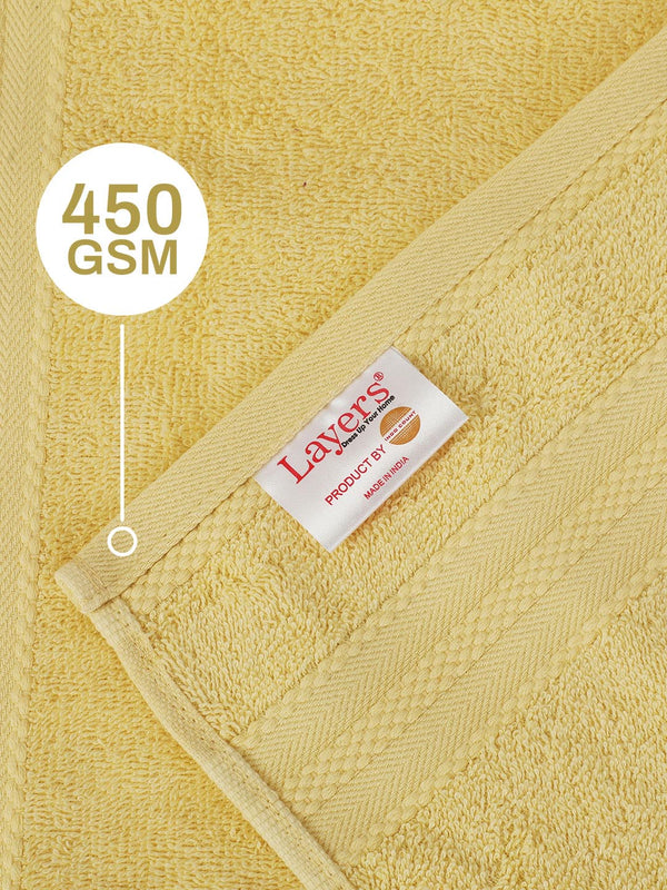 100% Cotton Hand Towel, 450 GSM, Pack of 4, Aqua Plush Collection