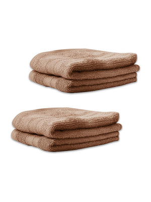 100% Cotton Hand Towel, 450 GSM, Pack of 4, Aqua Plush Collection
