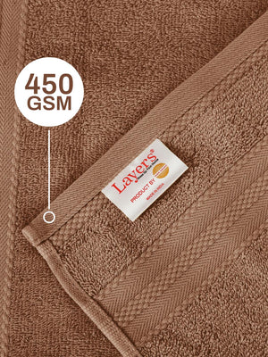 100% Cotton Hand Towel, 450 GSM, Pack of 4, Aqua Plush Collection