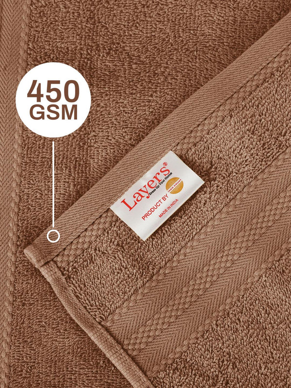 100% Cotton Hand Towel, 450 GSM, Pack of 4, Aqua Plush Collection