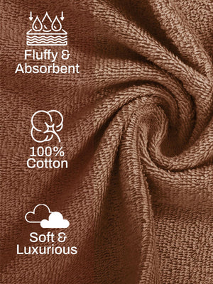 100% Cotton Hand Towel, 450 GSM, Pack of 4, Aqua Plush Collection