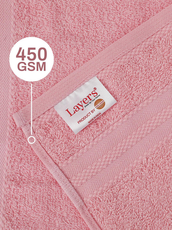 100% Cotton Hand Towel, 450 GSM, Pack of 4, Aqua Plush Collection
