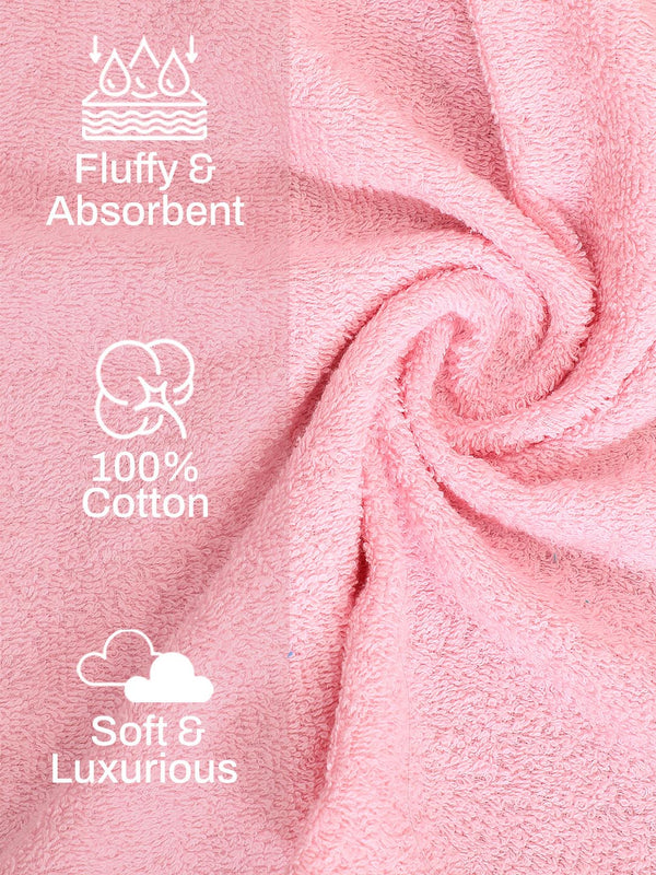 100% Cotton Hand Towel, 450 GSM, Pack of 4, Aqua Plush Collection