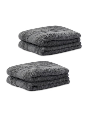100% Cotton Hand Towel, 450 GSM, Pack of 4, Aqua Plush Collection