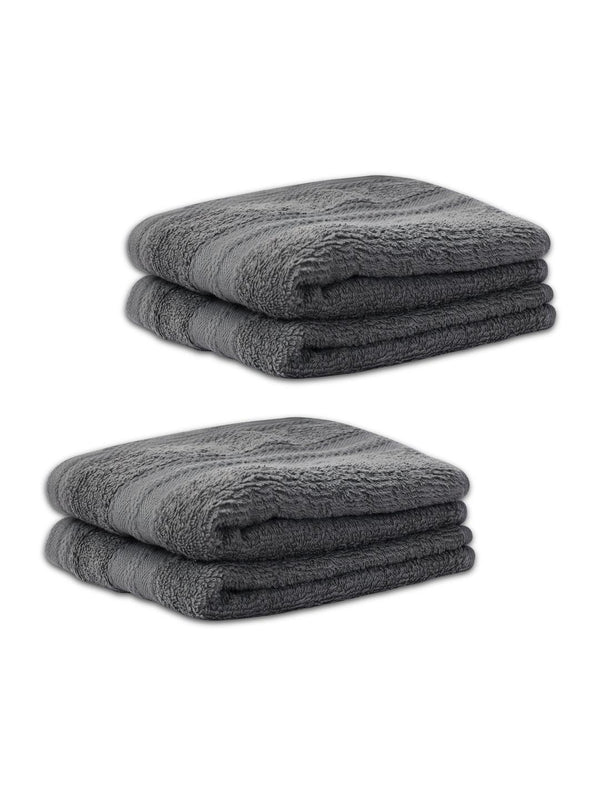 100% Cotton Hand Towel, 450 GSM, Pack of 4, Aqua Plush Collection