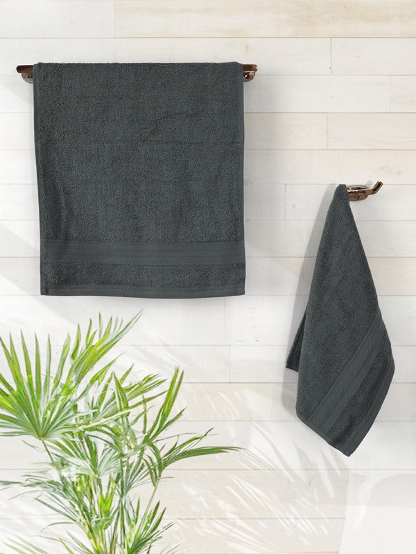 100% Cotton Hand Towel, 450 GSM, Pack of 4, Aqua Plush Collection